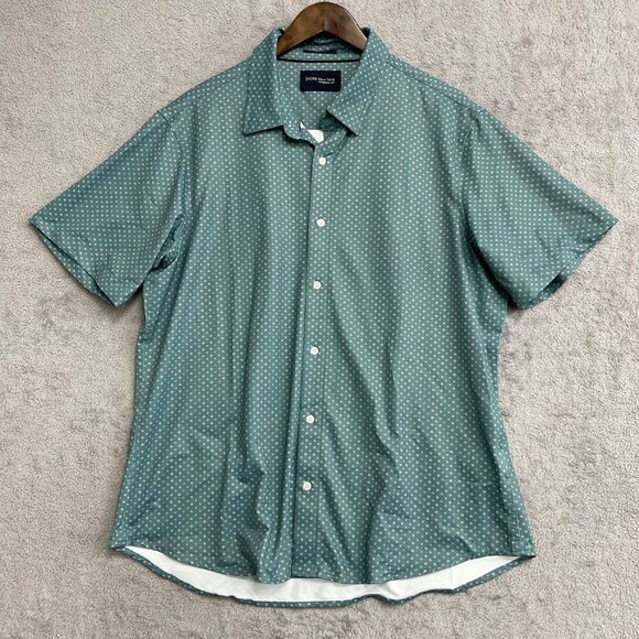NEW Jachs New York Men's XL Short Sleeved Shirt Light Blue & White Dotted - Picture 3 of 10